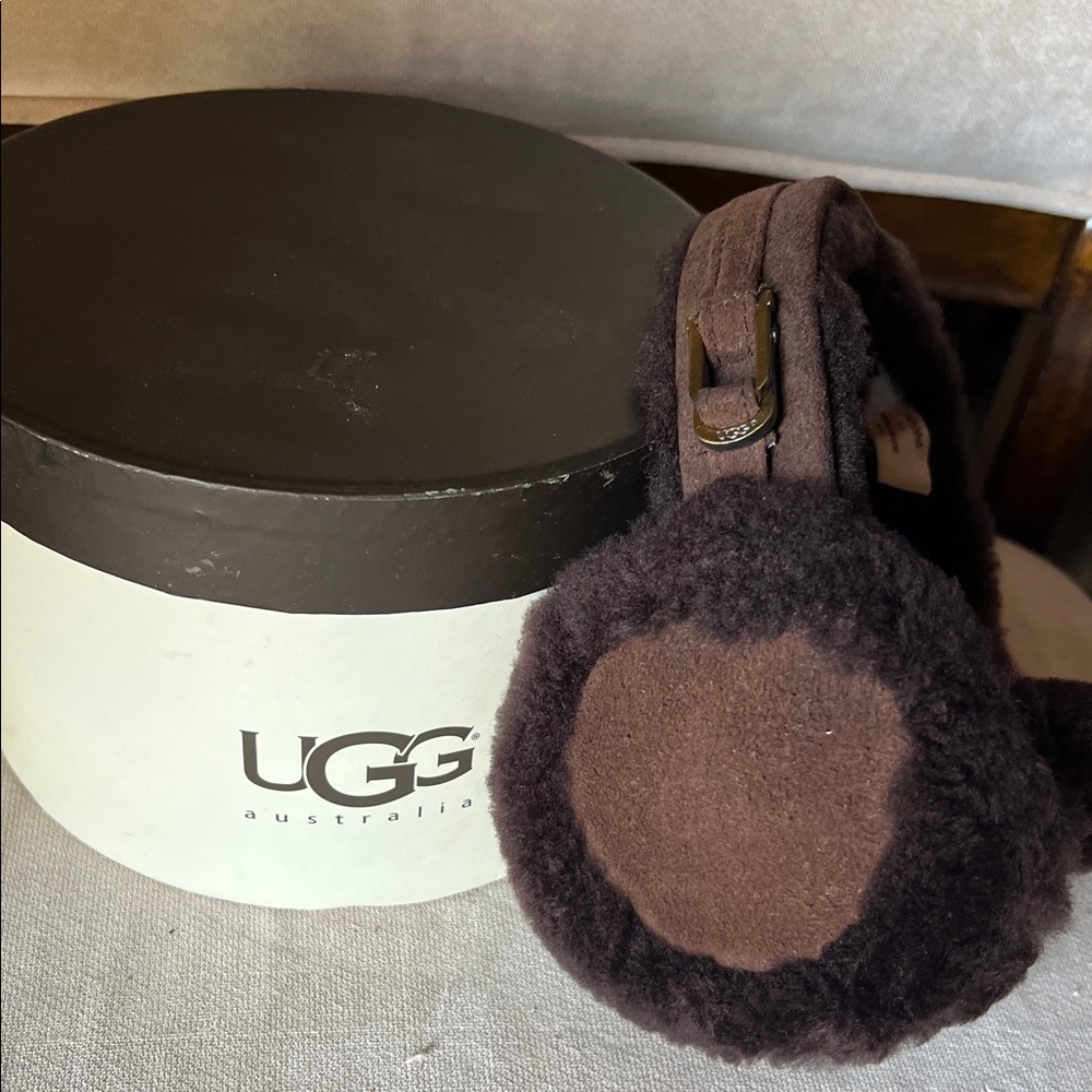 UGG Chocolate Brown Shearling Earmuffs